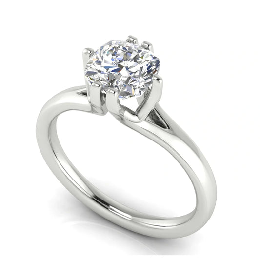 Suspended Cushion Cut Lab Diamond Engagement Ring