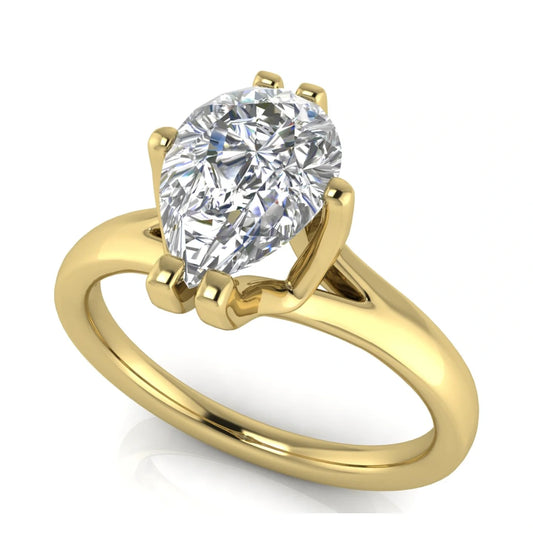 Suspended Pear Shaped Lab Diamond Engagement Ring