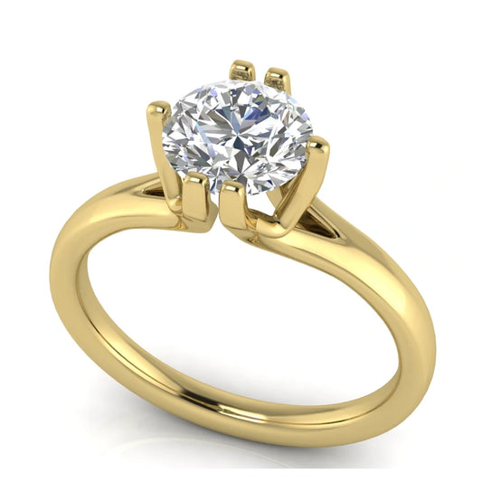 Suspended Round Cut Lab Diamond Engagement Ring