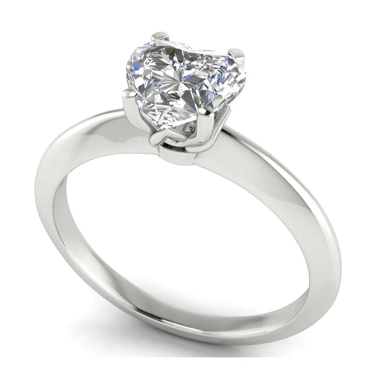 Tulip Prong Heart Shaped Lab Diamond Engagement Ring