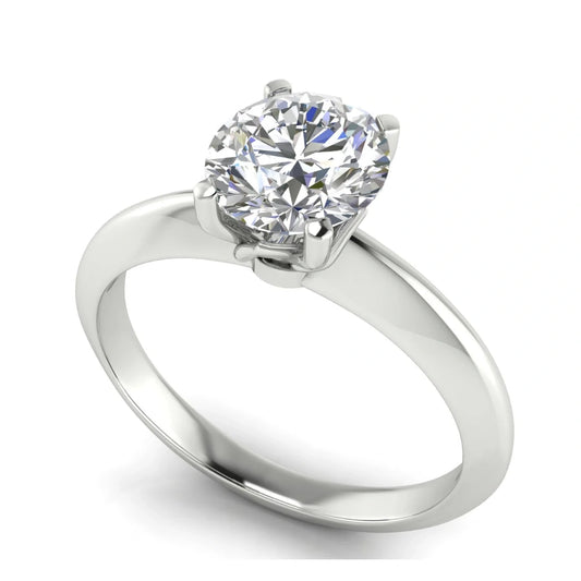 Tulip Prong Round Cut Lab Diamond Engagement Ring