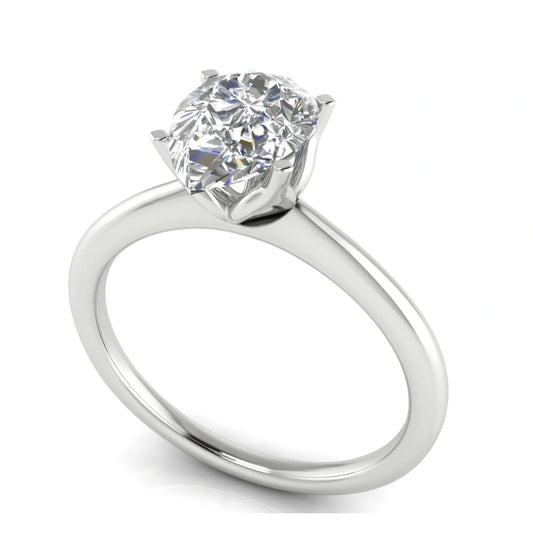 Tulip Set Pear Shaped Lab Diamond Engagement Ring