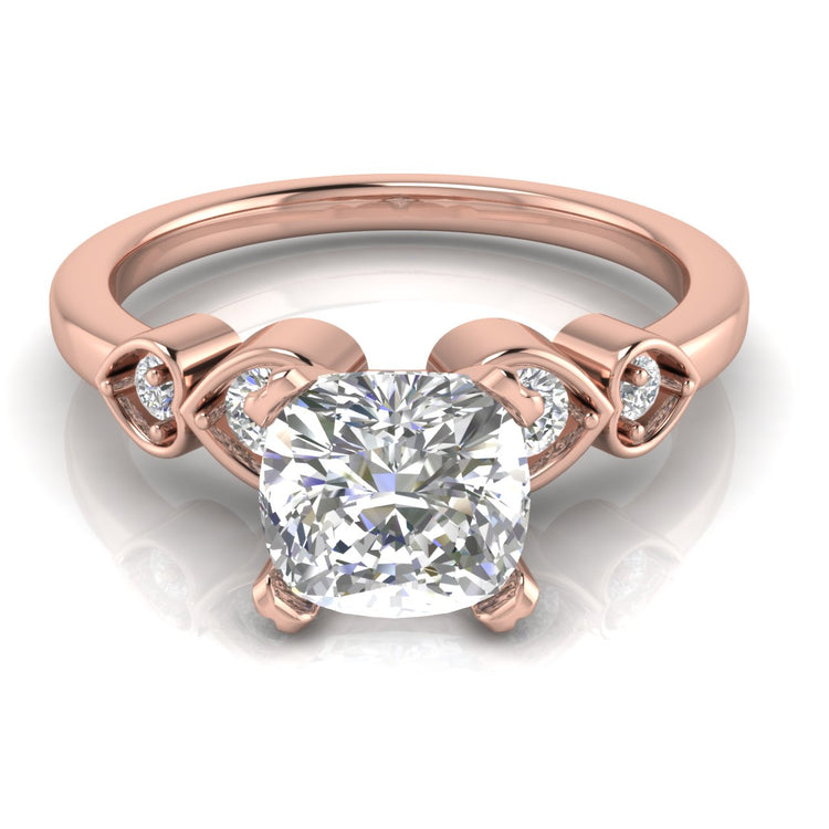 Romance Cushion Cut Lab Diamond Engagement Ring