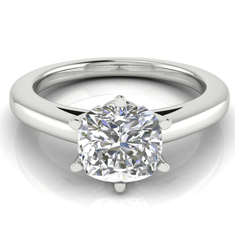 4 Prong Basket Set Round Cut Engagement Ring | Moissanite | Lab Grown Diamond