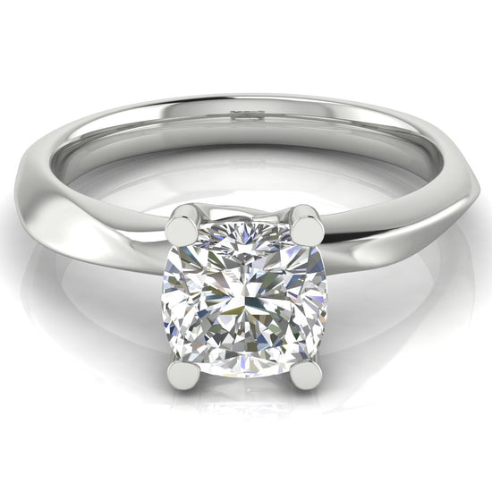 Knife Edge Crossover Cushion Cut Lab Diamond Engagement Ring