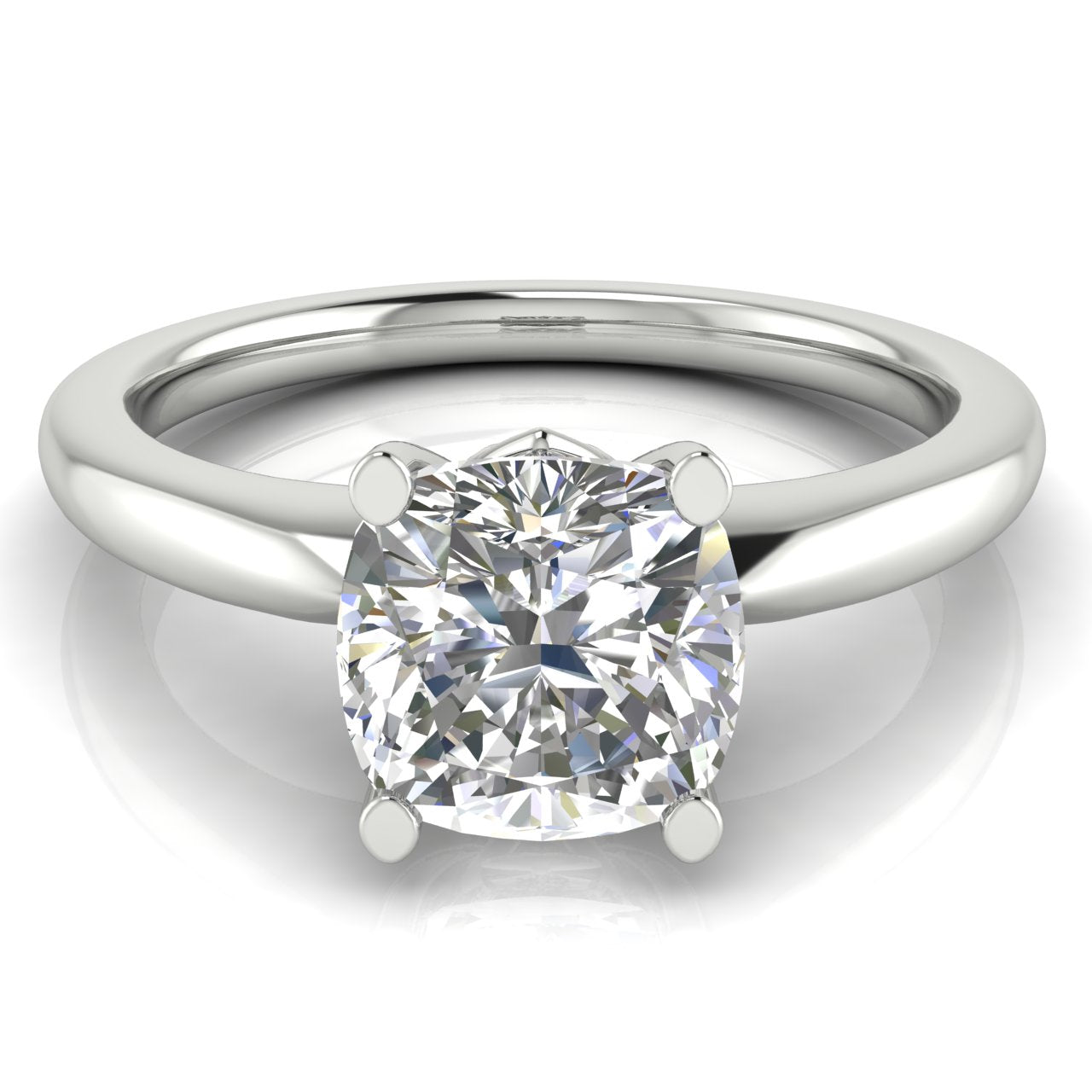 Modern Cushion Cut Moissanite Engagement Ring