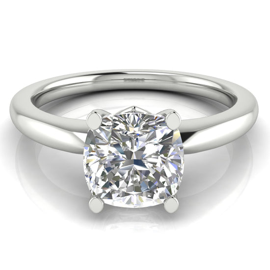 Modern Cushion Cut Moissanite Engagement Ring
