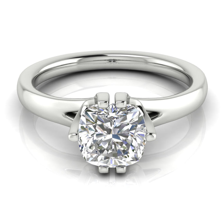 Suspended Cushion Cut Lab Diamond Engagement Ring
