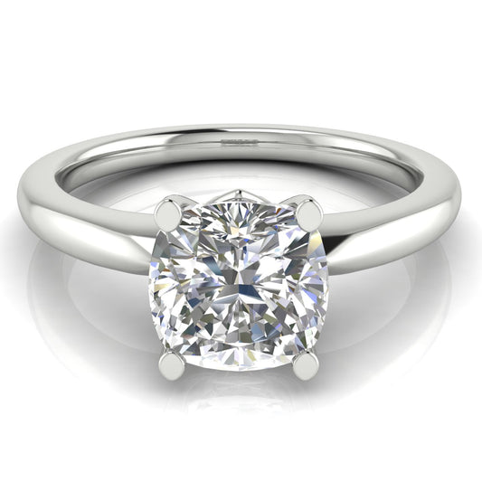 Modern Cushion Cut Lab Diamond Engagement Ring