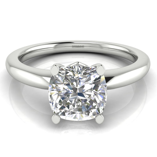 Modern Cushion Cut Lab Diamond Engagement Ring