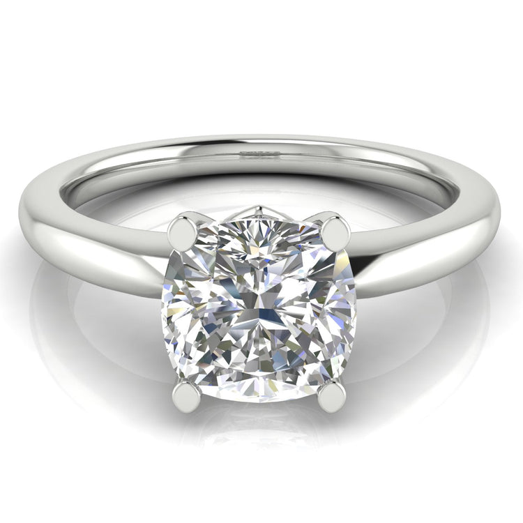 Modern Cushion Cut Lab Diamond Engagement Ring