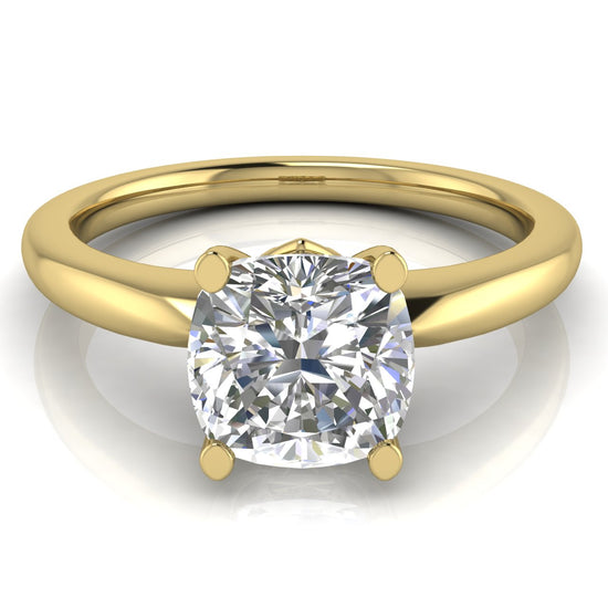 Modern Cushion Cut Moissanite Engagement Ring