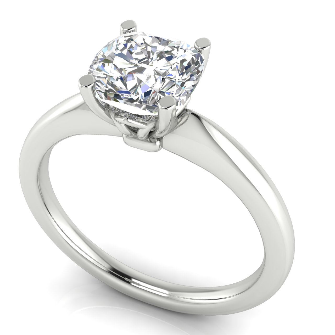 Modern Cushion Cut Moissanite Engagement Ring