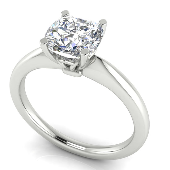 Modern Cushion Cut Moissanite Engagement Ring