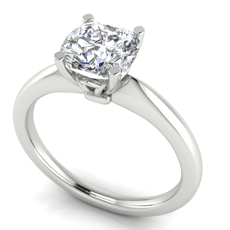 Modern Cushion Cut Moissanite Engagement Ring