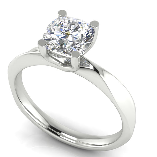 Knife Edge Crossover Cushion Cut Lab Diamond Engagement Ring