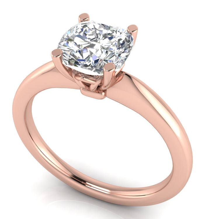 Modern Cushion Cut Moissanite Engagement Ring
