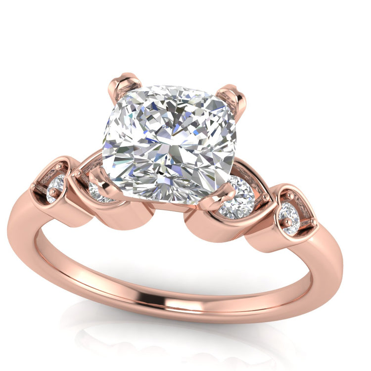 Romance Cushion Cut Lab Diamond Engagement Ring