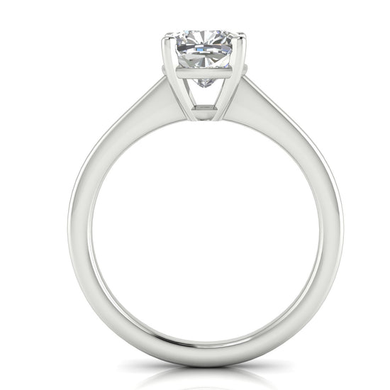 Basket Set Floating Cushion Cut Moissanite Engagement Ring