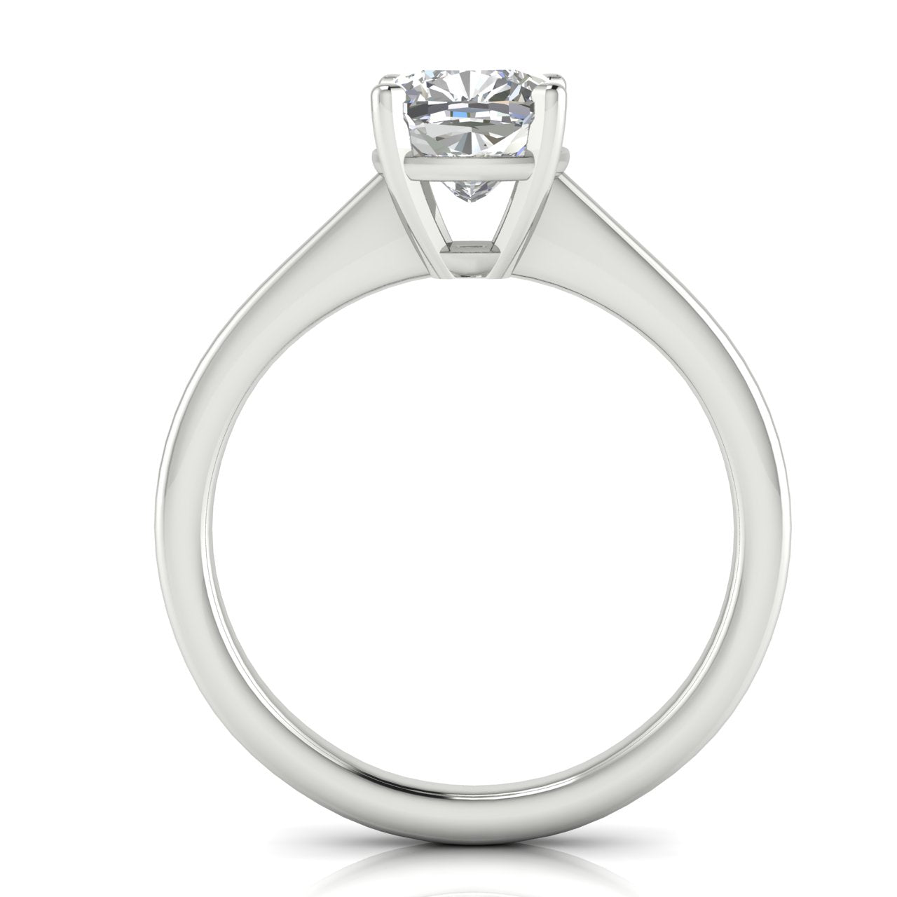 Basket Set Floating Cushion Cut Lab Diamond Engagement Ring