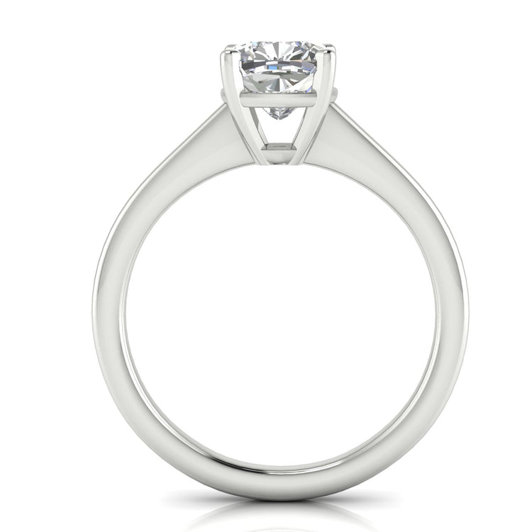 Basket Set Floating Cushion Cut Lab Diamond Engagement Ring