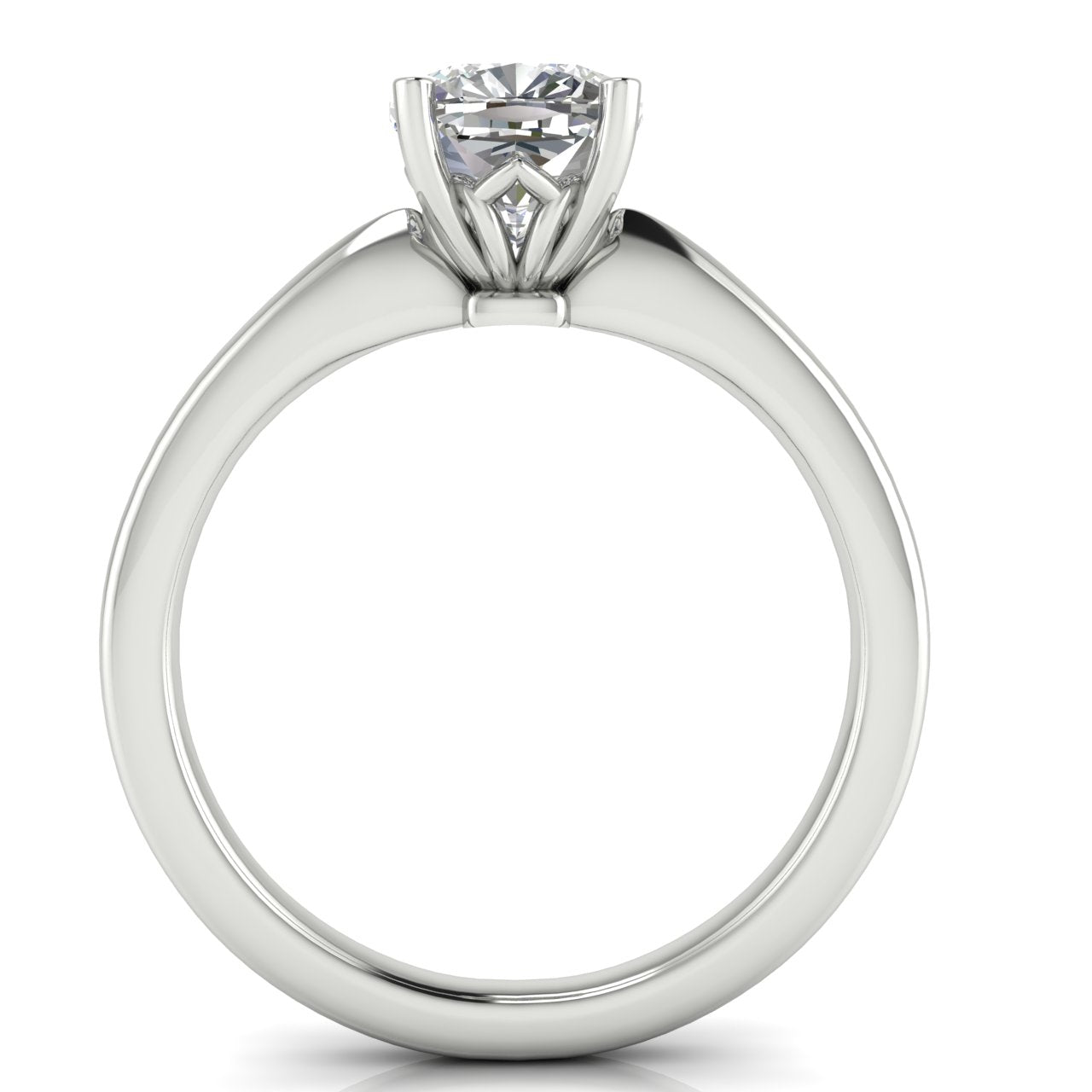 Modern Cushion Cut Moissanite Engagement Ring