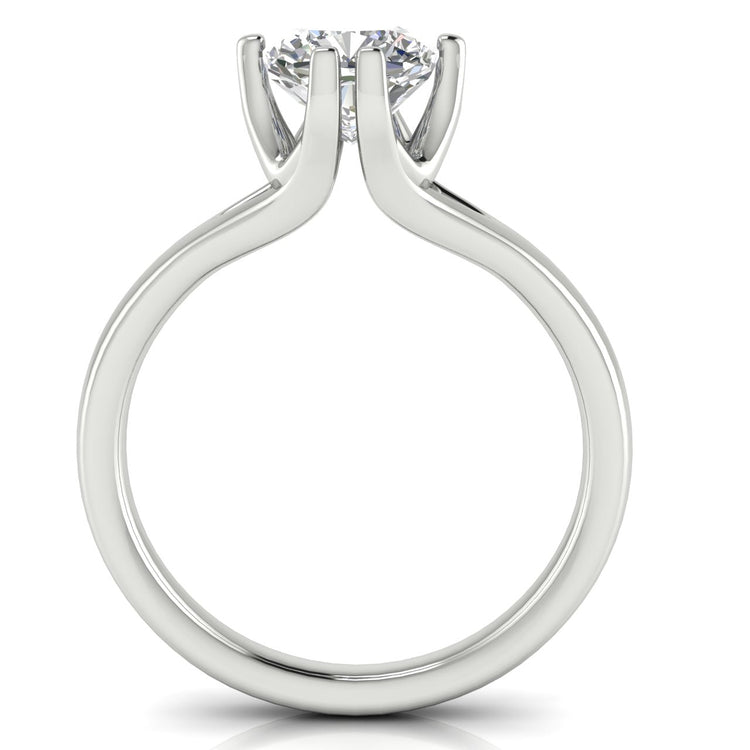 Suspended Cushion Cut Lab Diamond Engagement Ring