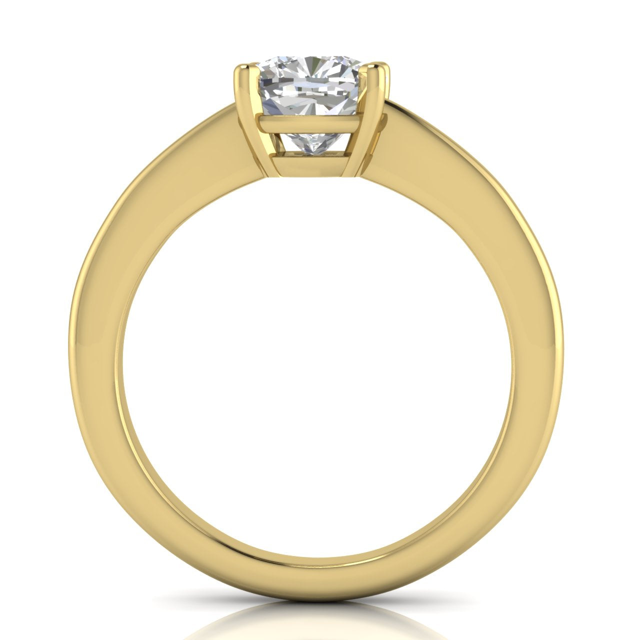 4 Prong Basket Cushion Cut Moissanite Engagement Ring
