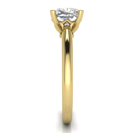 Modern Cushion Cut Moissanite Engagement Ring