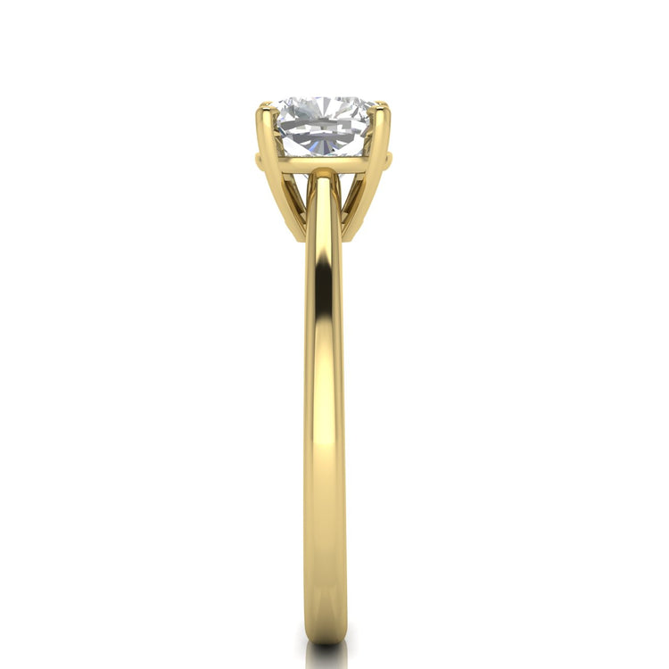 Basket Set Floating Cushion Cut Moissanite Engagement Ring