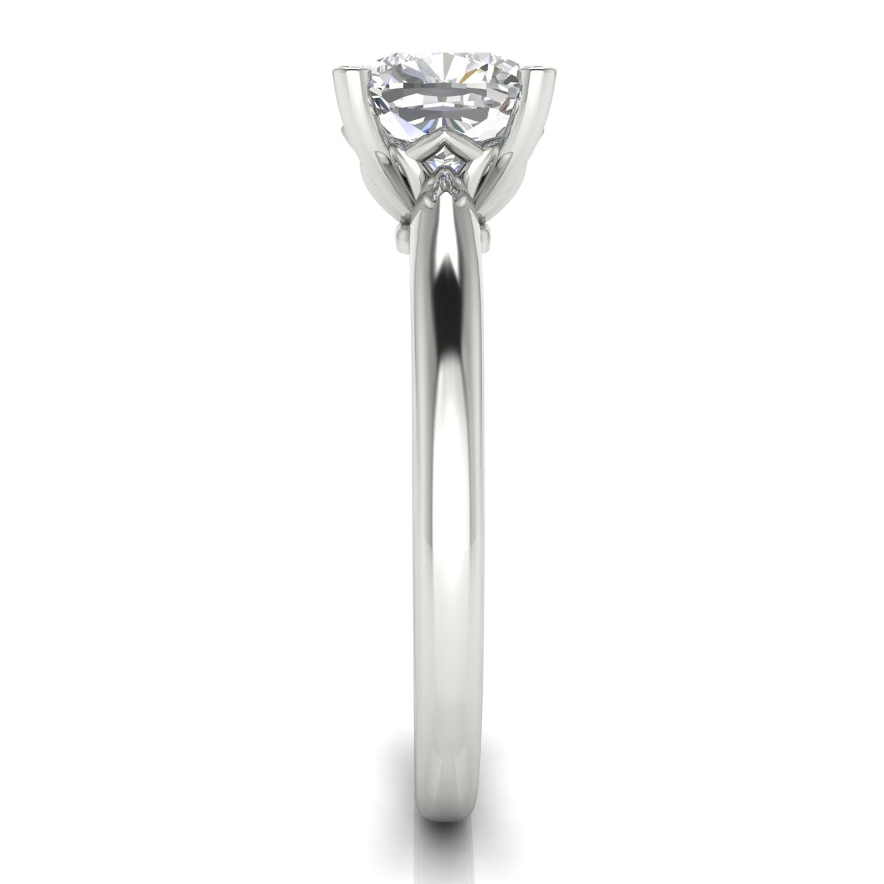 Modern Cushion Cut Moissanite Engagement Ring