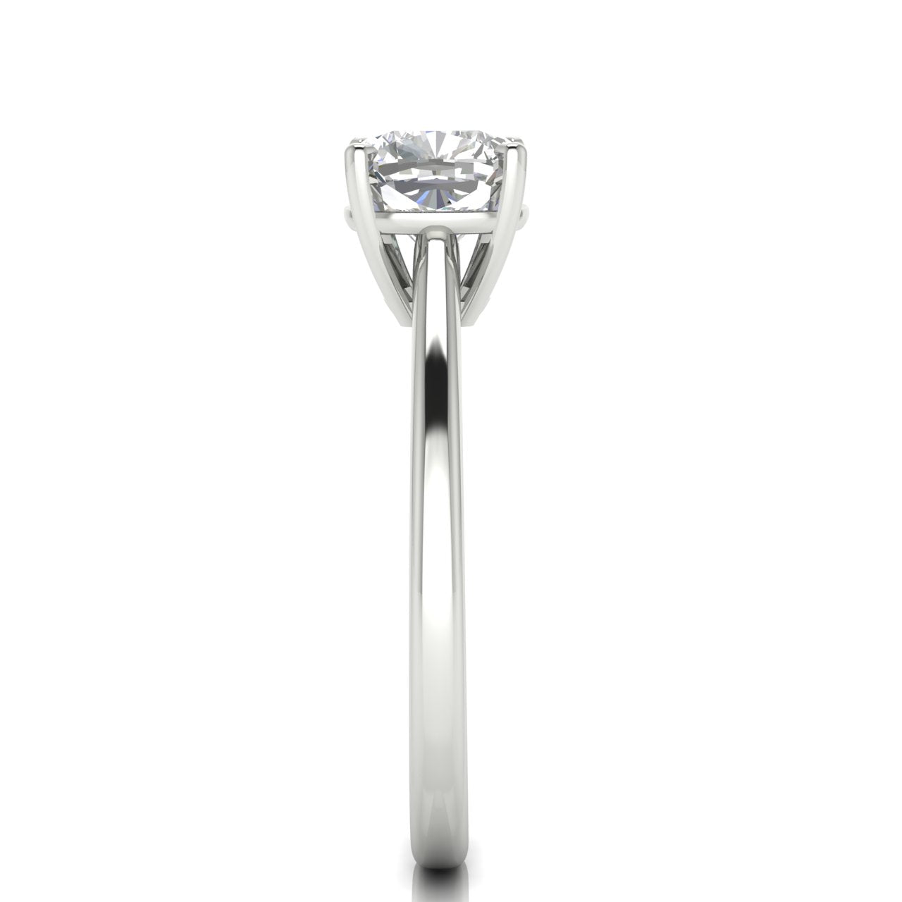 Basket Set Floating Cushion Cut Lab Diamond Engagement Ring