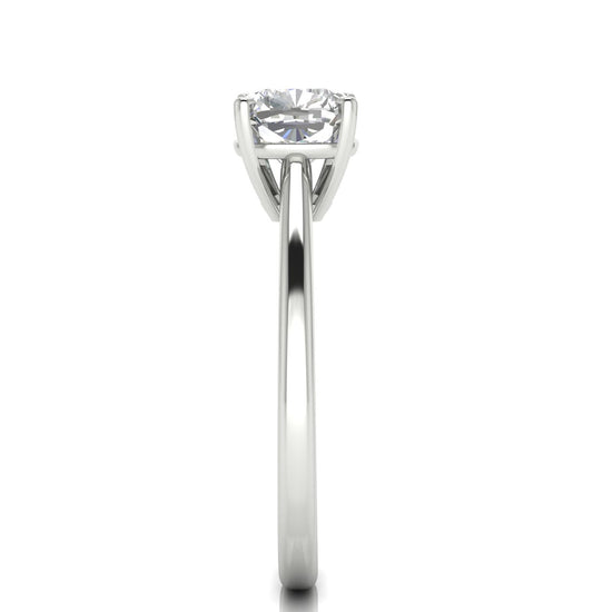 Basket Set Floating Cushion Cut Lab Diamond Engagement Ring