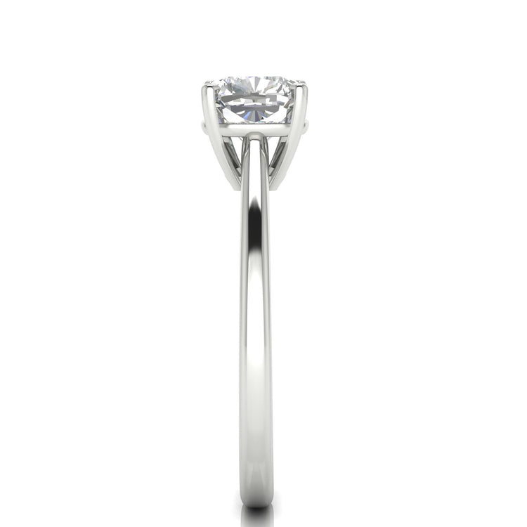 Basket Set Floating Cushion Cut Lab Diamond Engagement Ring