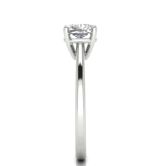 Basket Set Floating Cushion Cut Moissanite Engagement Ring