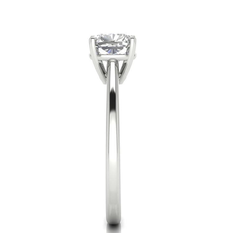 Basket Set Floating Cushion Cut Moissanite Engagement Ring