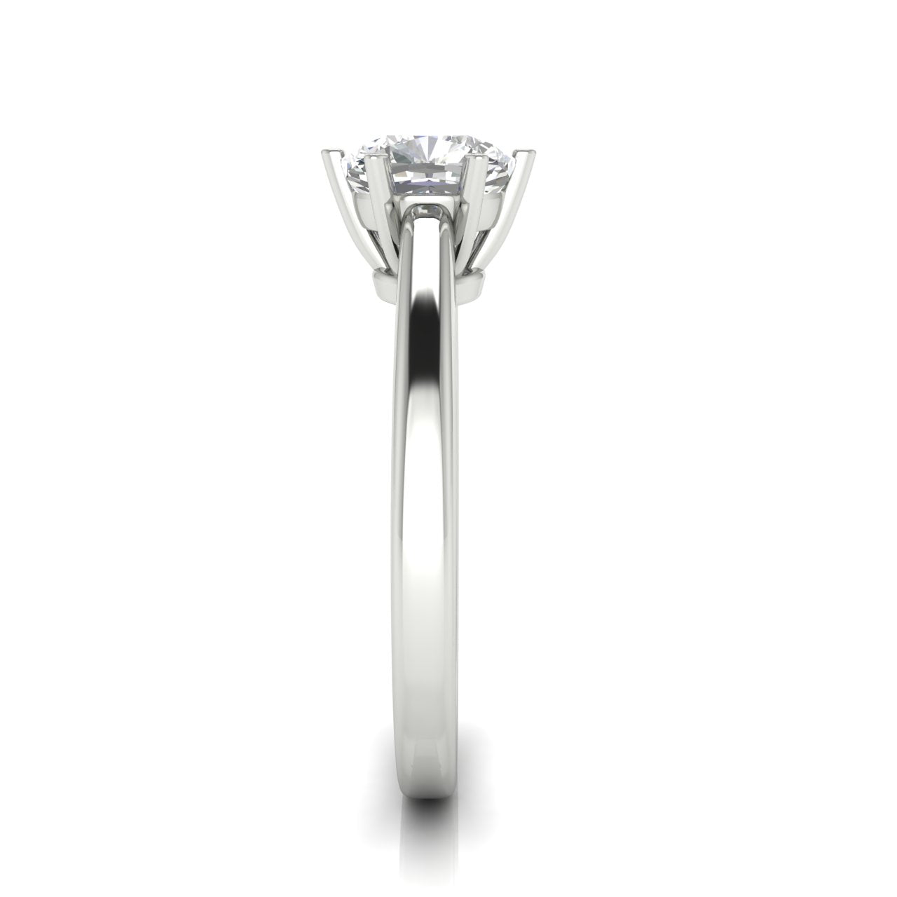 6 Prong Cathedral Cushion Cut Moissanite Engagement Ring