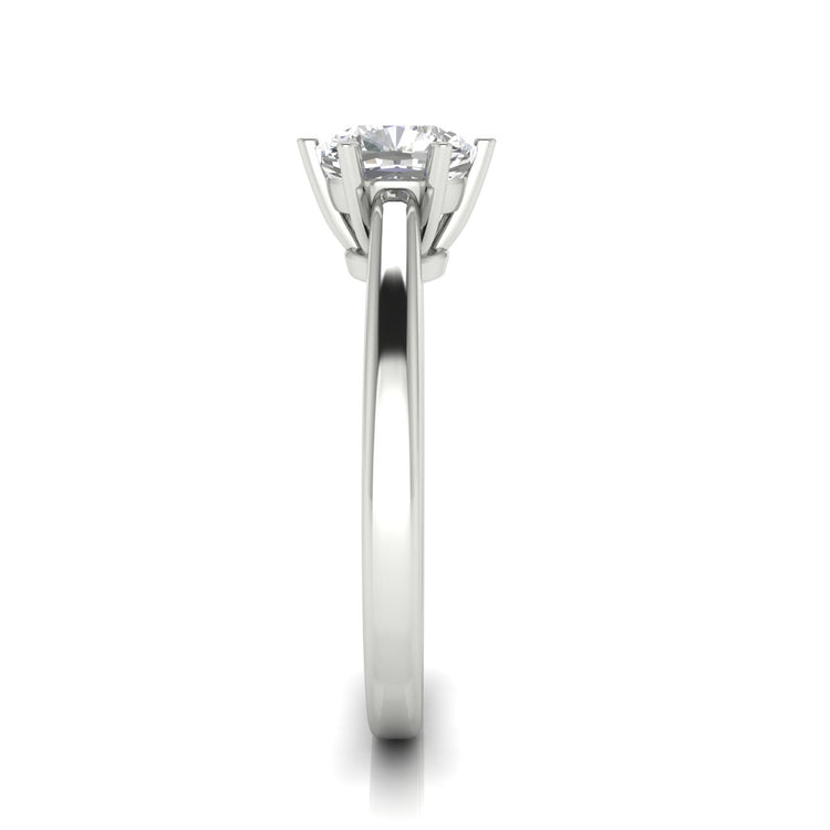 6 Prong Cathedral Cushion Cut Moissanite Engagement Ring