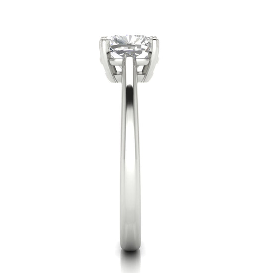4 Prong Basket Cushion Cut Lab Diamond Engagement Ring