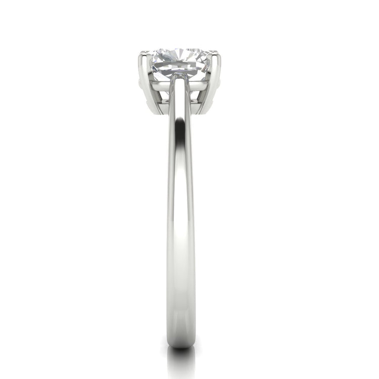 4 Prong Basket Cushion Cut Lab Diamond Engagement Ring
