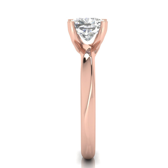 Knife Edge Crossover Cushion Cut Lab Diamond Engagement Ring