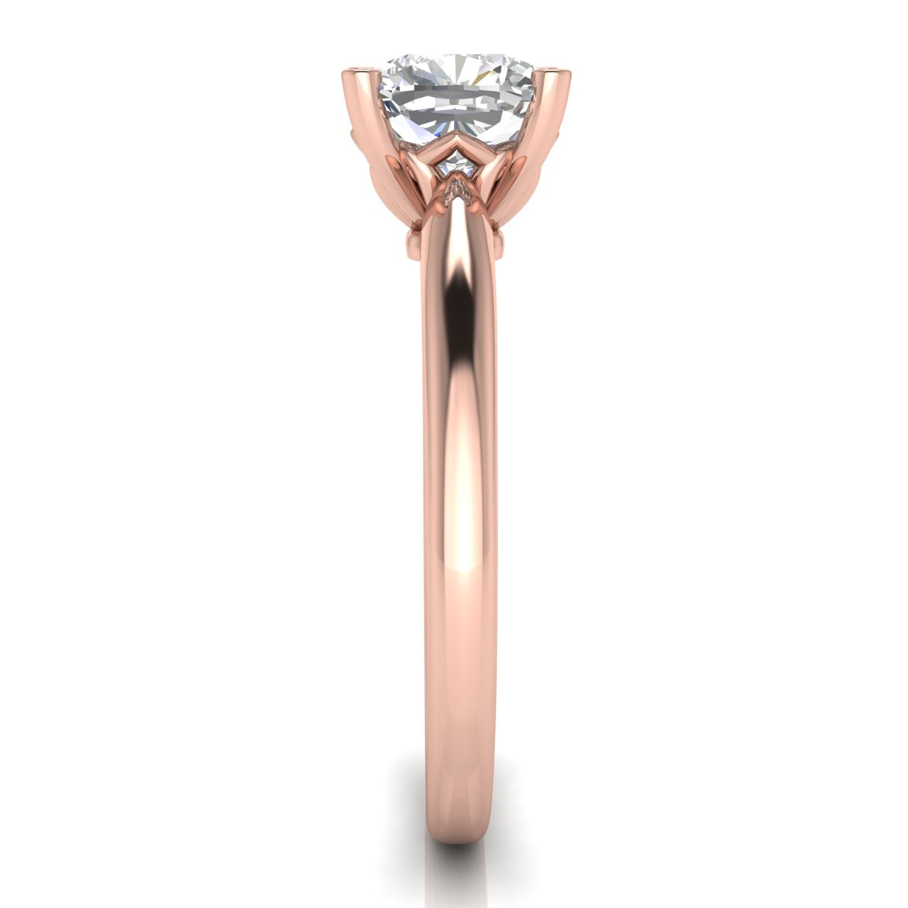 Modern Cushion Cut Moissanite Engagement Ring