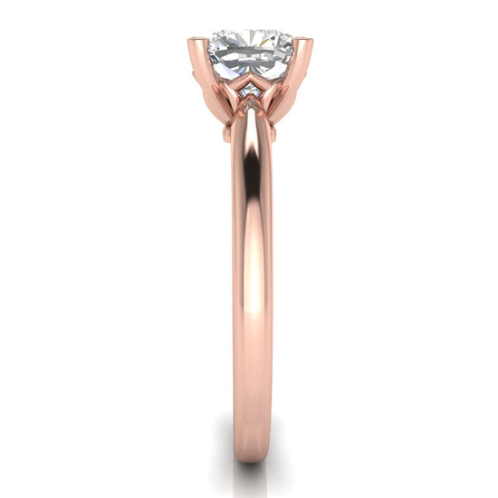 Modern Cushion Cut Lab Diamond Engagement Ring