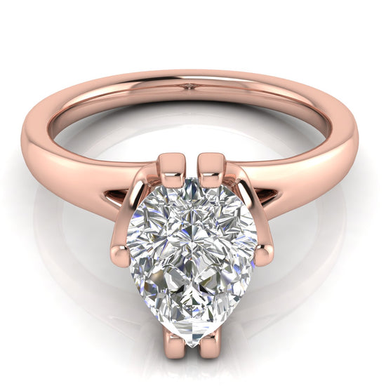 Suspended Pear Shaped Moissanite Engagement Ring