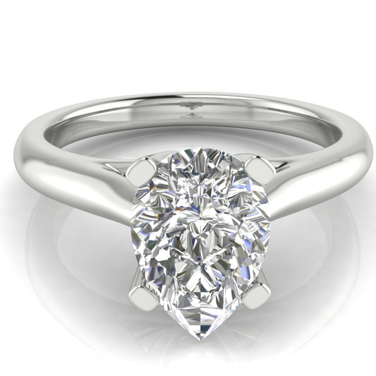Bypass Basket Pear Shaped Engagement Ring | Moissanite | Lab Grown Diamond