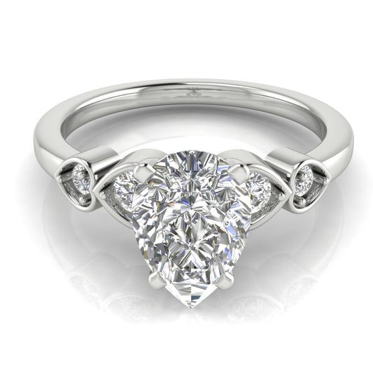 Romance Pear Shaped Engagement Ring | Moissanite | Lab Grown Diamond