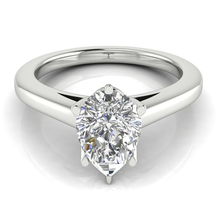 6 Prong Cathedral Cushion Cut Engagement Ring | Moissanite | Lab Grown Diamond