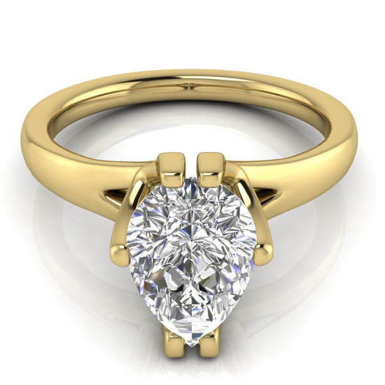 Suspended Pear Shaped Moissanite Engagement Ring