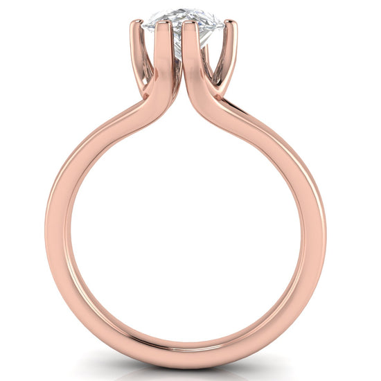 Suspended Pear Shaped Moissanite Engagement Ring
