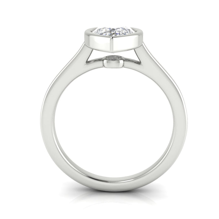 Floating Bezel Pear Shaped Lab Diamond Engagement Ring